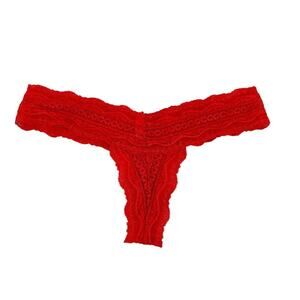 Victoria's Secret Thong Very Sexy Lace Red Stretch Panty Womens Large